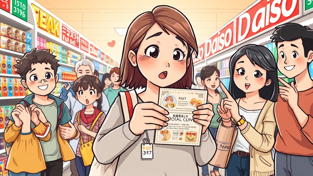 소비쿠폰 사용처 상세 안내 (다이소 포함) (cartoon 스타일)