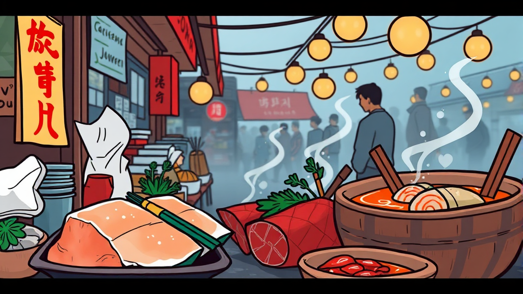 먹거리 장터 & 송어 요리 (illustration 스타일)