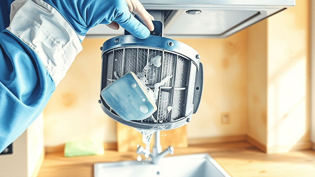 후드 분해 & 필터 분리 방법 (watercolor 스타일)