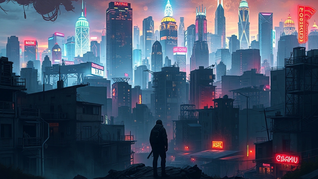 나이트 시티의 불평등 (illustration 스타일)