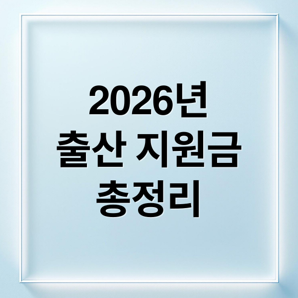 2026년
출산 지원금
총정리 (2026 지자체별 출산 축하 용품)