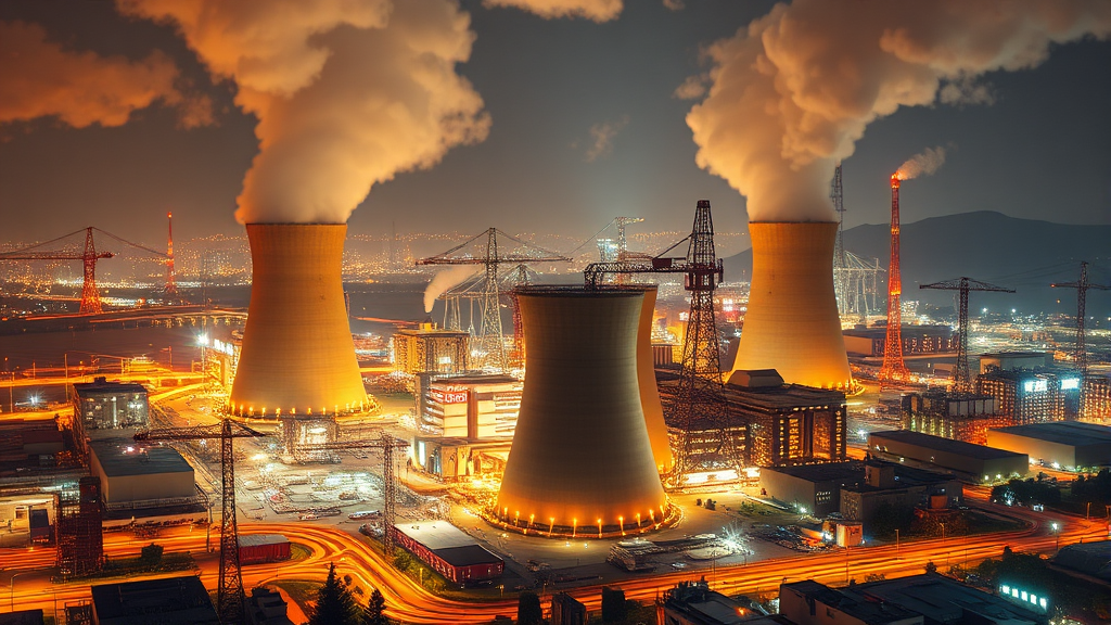 IT, AI 시대 전력 수요 증가 (realistic 스타일)