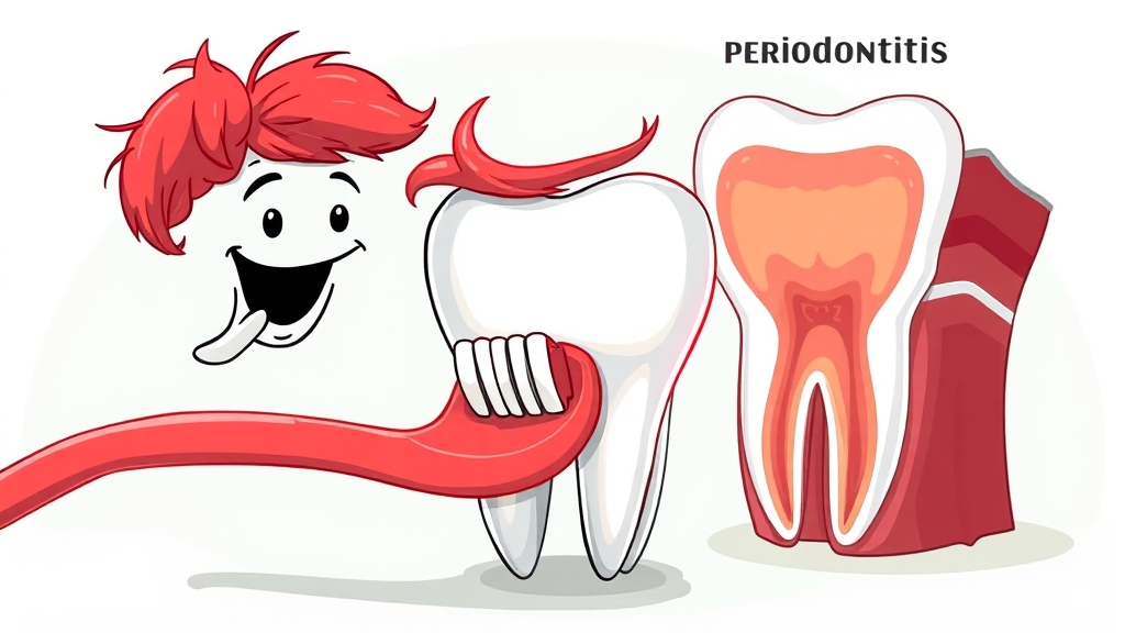 치은염 vs 치주염, 뭐가 다를까요? (cartoon 스타일)