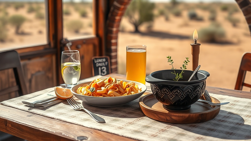 아웃백 런치 메뉴 구성 & 가격 (realistic 스타일)