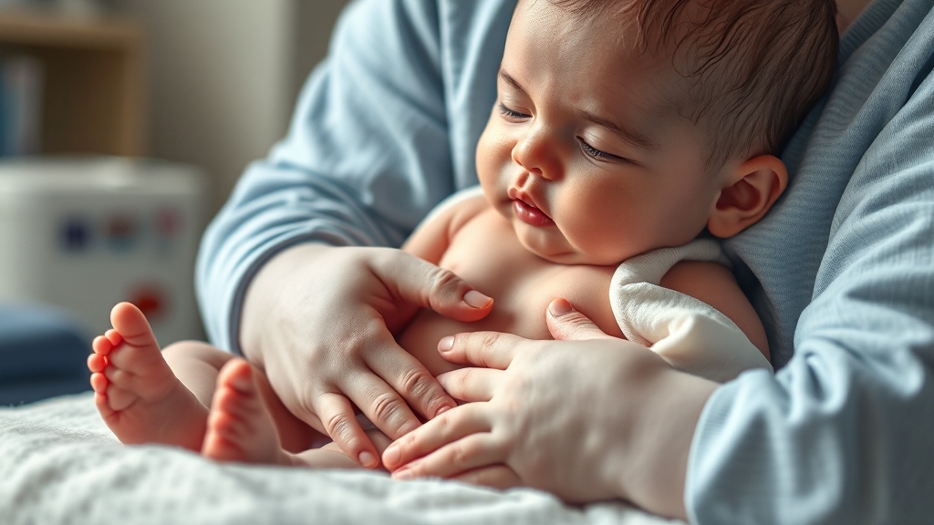 영유아 호흡 곤란 시 응급처치 (realistic 스타일)