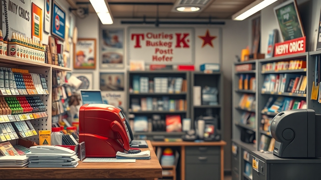 우체국 쇼핑 및 기타 서비스 (realistic 스타일)