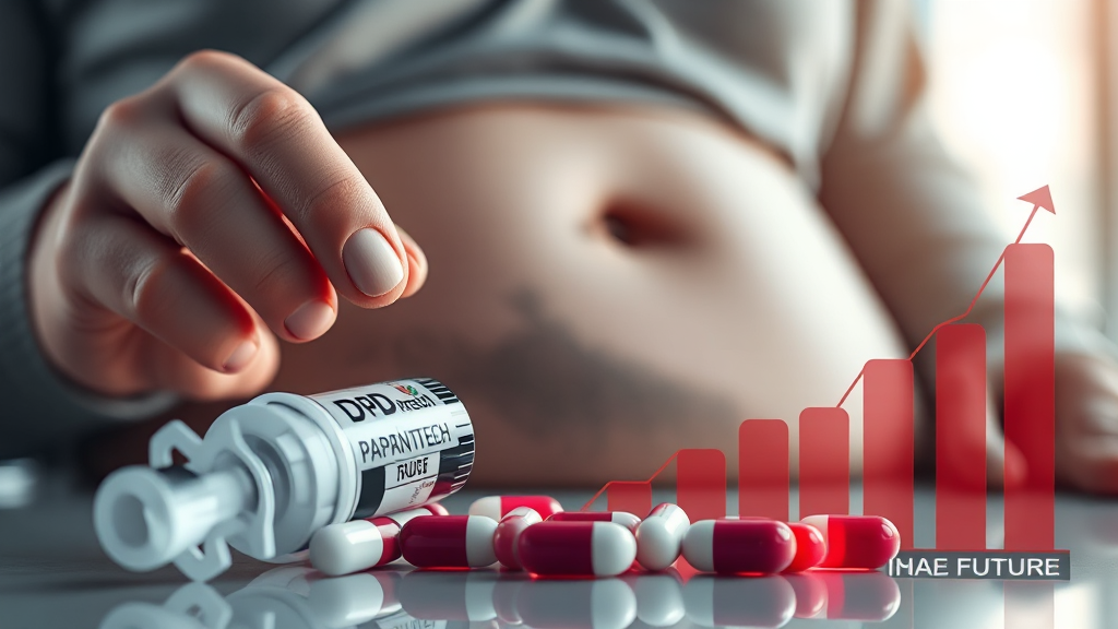 비만 치료제 시장 동향과 전망 (realistic 스타일)