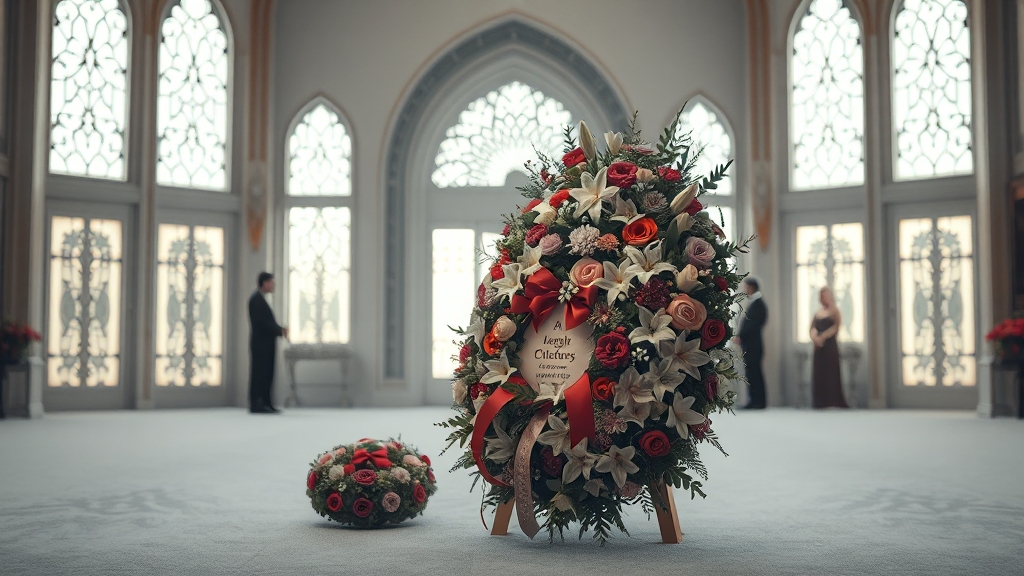 장례식장별 근조화환 정보 (realistic 스타일)