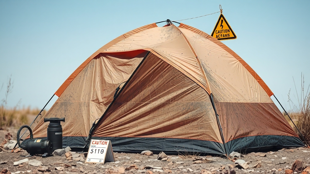 에어텐트 단점: 가격, 관리, 내구성 (realistic 스타일)