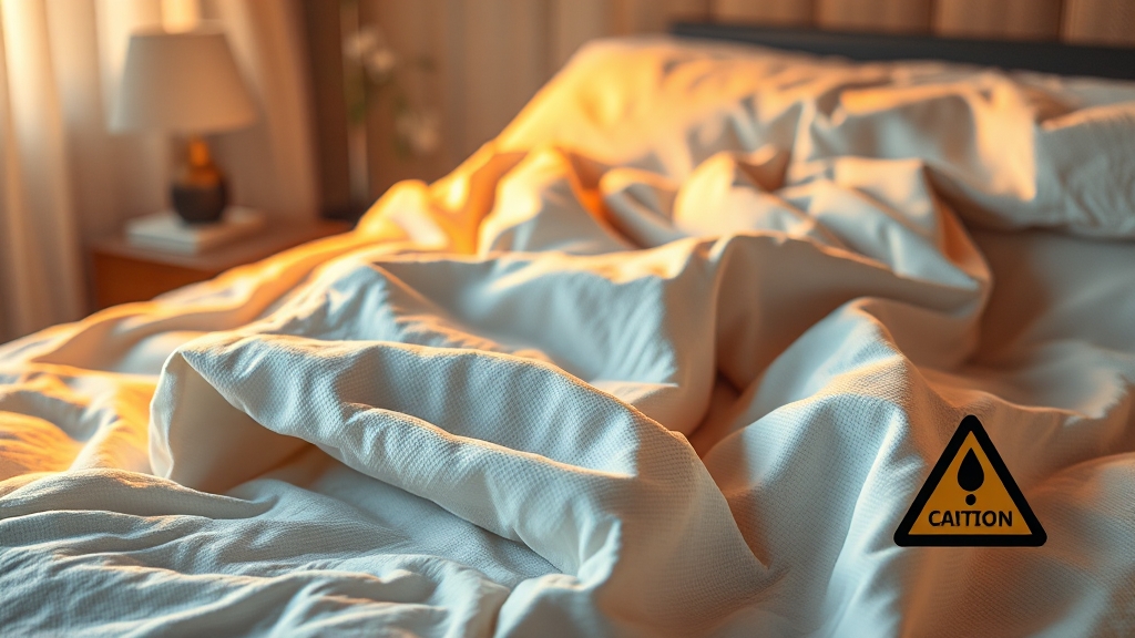 이불, 매트, 물기 주의사항 (realistic 스타일)