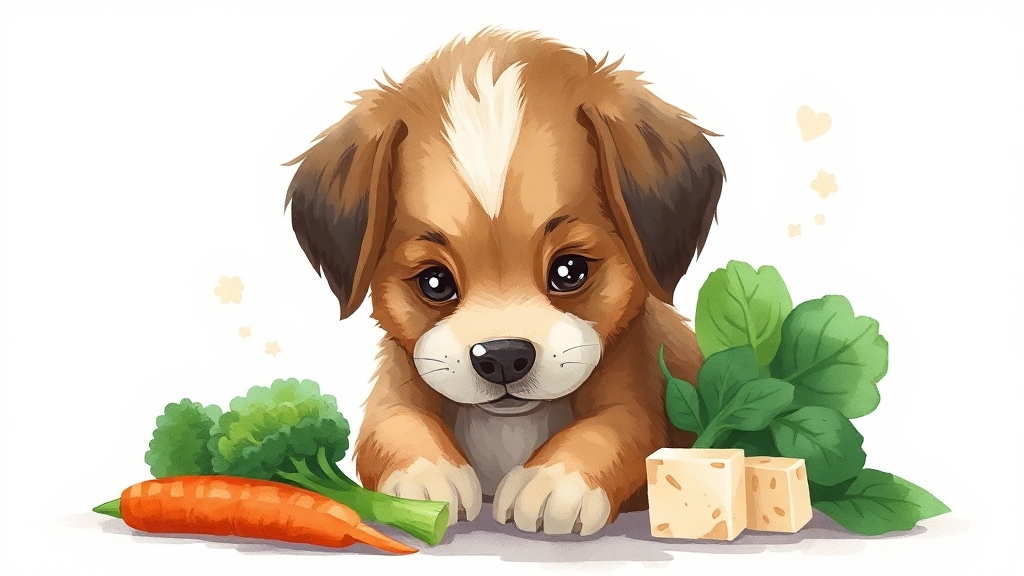 채소와 두부 활용법 (watercolor 스타일)