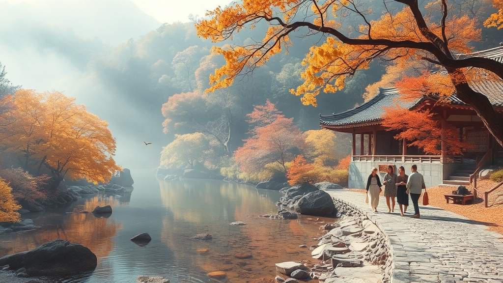 내원사 주변 관광 정보 (watercolor 스타일)