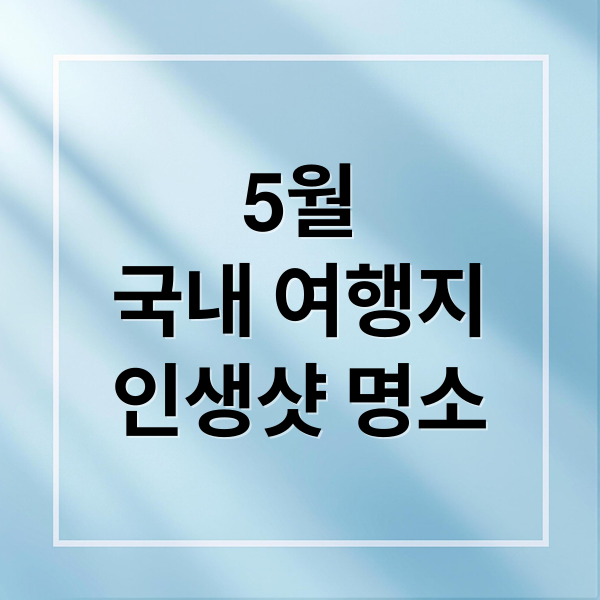 5월
국내 여행지
인생샷 명소 (5월 국내여행지 베스트 10)