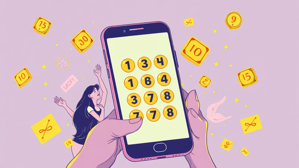 모바일 로또 구매 방법 (illustration 스타일)