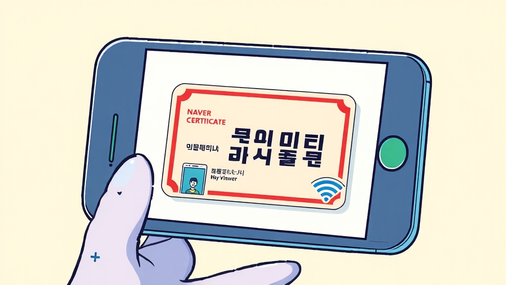 네이버 인증서 발급 준비물 (cartoon 스타일)