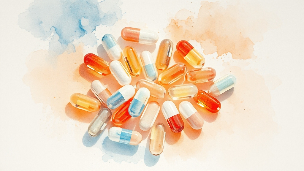 비타민 B군 & 아연, 에너지 UP (watercolor 스타일)