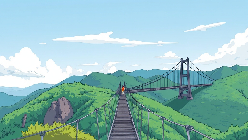 수승대 출렁다리 안전 정보 (cartoon 스타일)