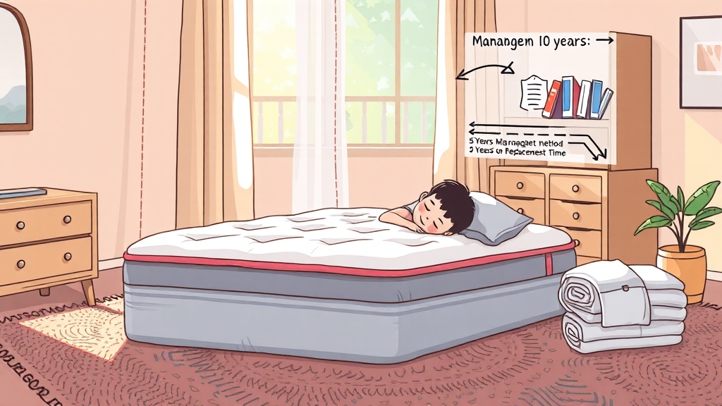 매트리스 교체 시기와 관리법 (cartoon 스타일)