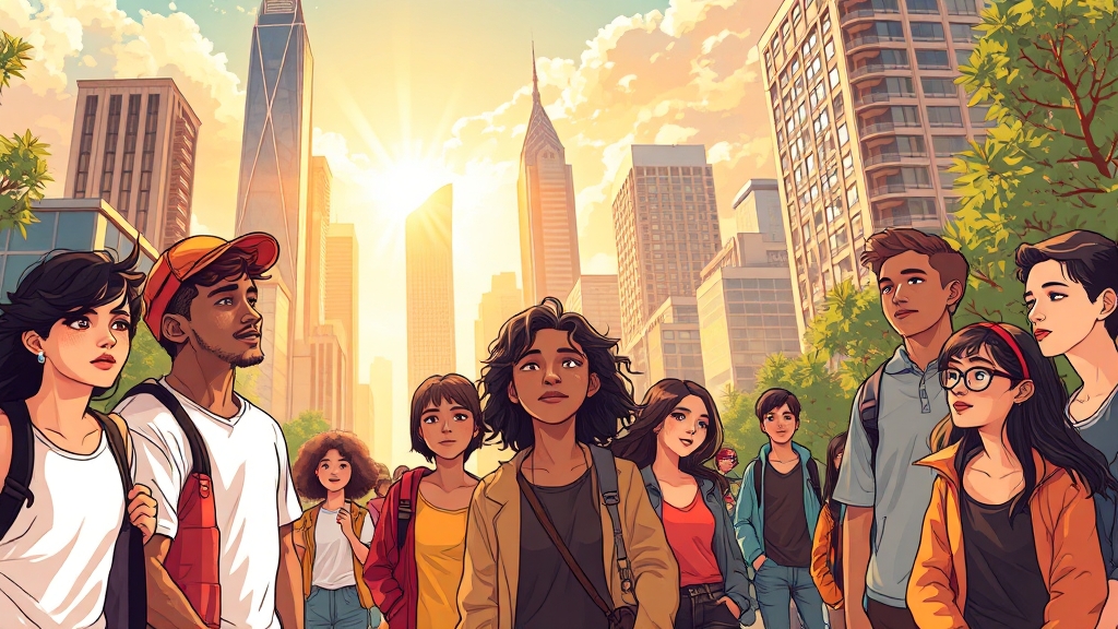 청년안심주택, 꿈을 향한 첫걸음! (illustration 스타일)