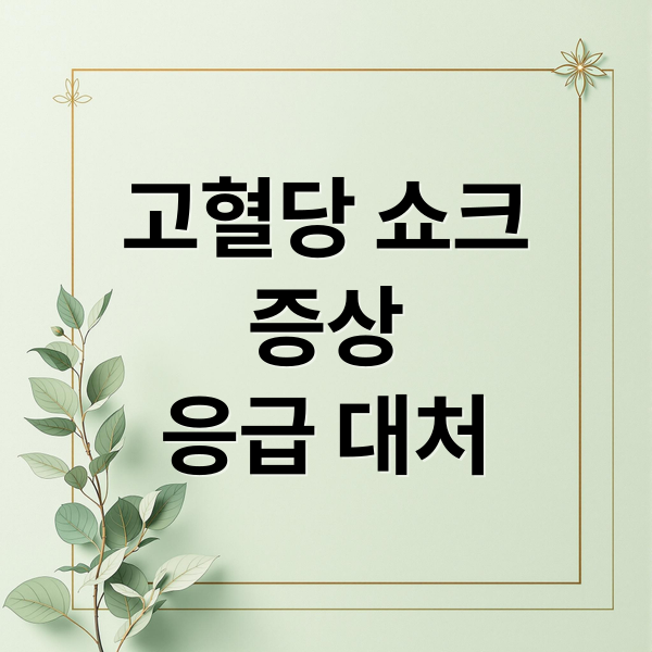 고혈당 쇼크
증상
응급 대처 (고혈당 쇼크)