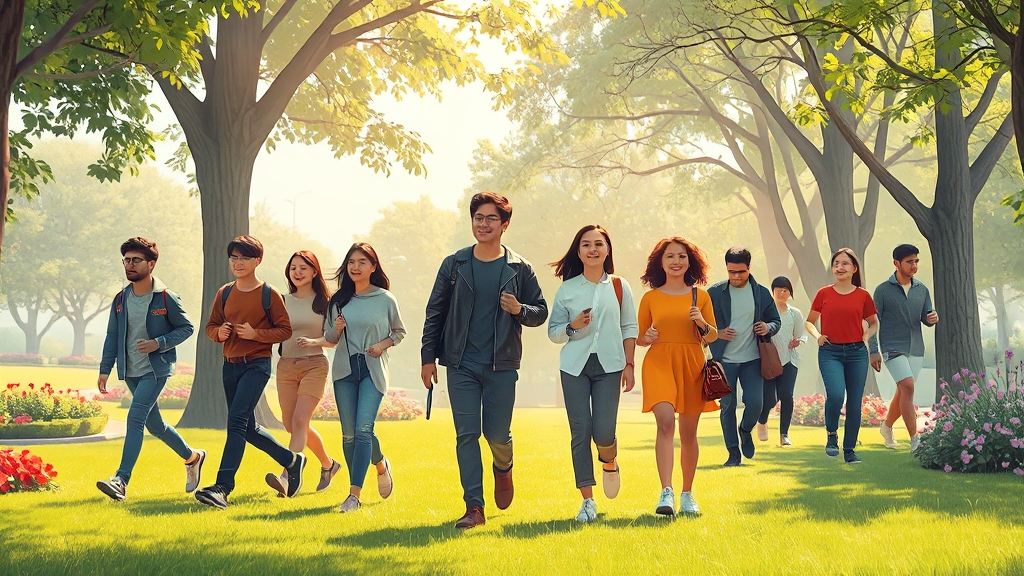 만보 걷기, 왜 좋을까요? (illustration 스타일)