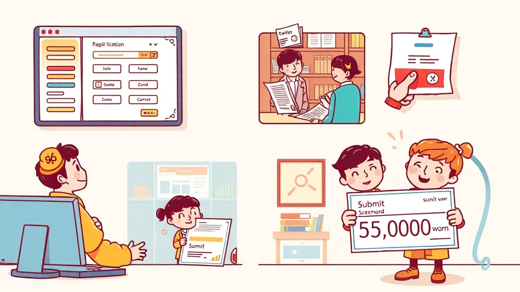 신청 기간과 절차 (cartoon 스타일)