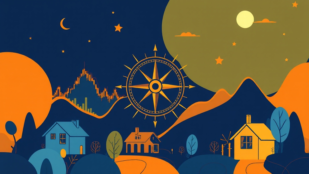 투자 전략, 주식 or 부동산? (illustration 스타일)