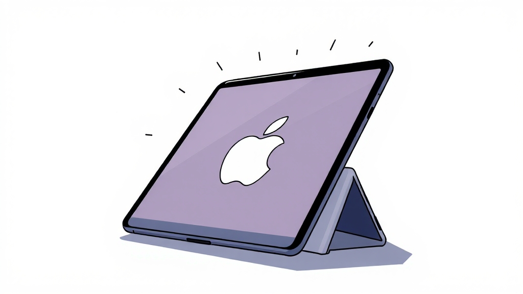폴더블 아이패드 개발 중단 배경 (illustration 스타일)