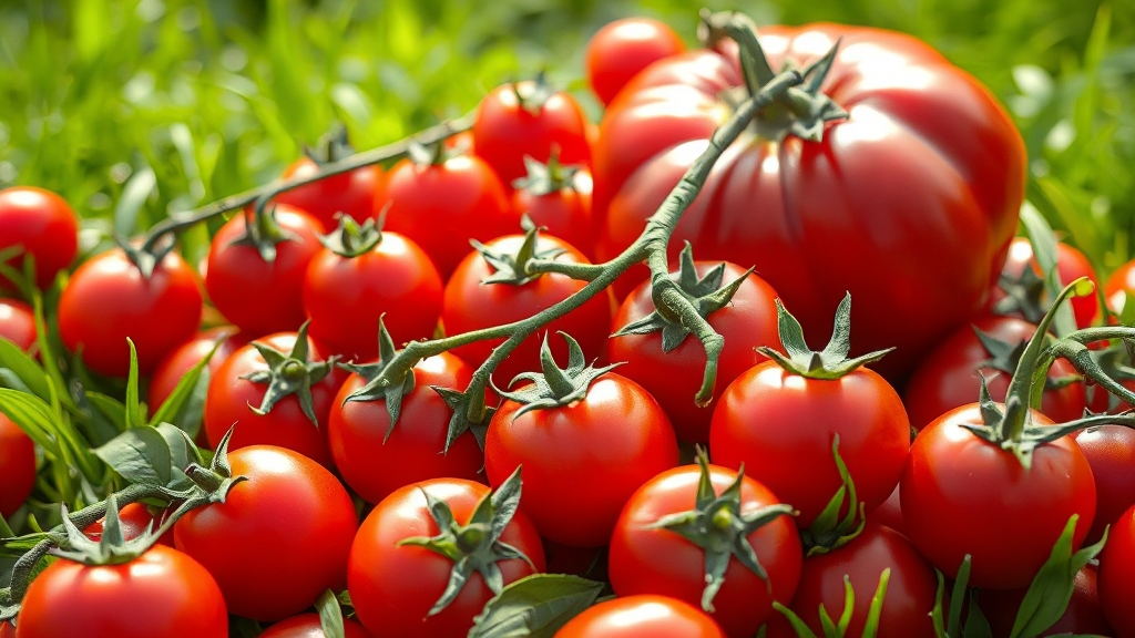 토마토 하루 섭취 권장량 (realistic 스타일)