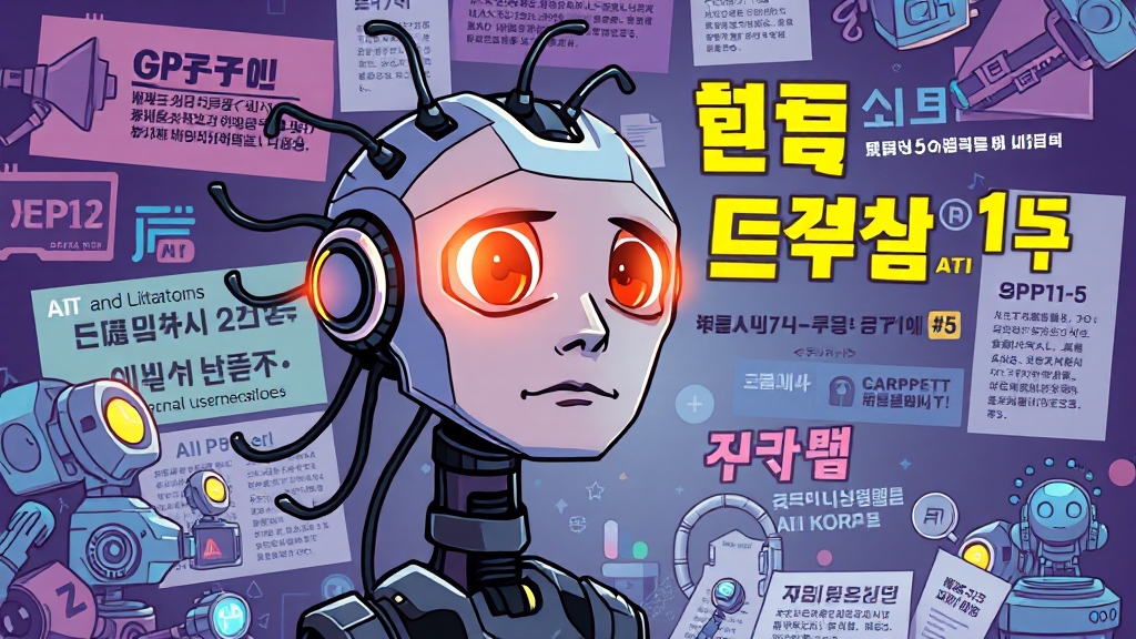 GPT-5 기술적 한계와 미래 (cartoon 스타일)