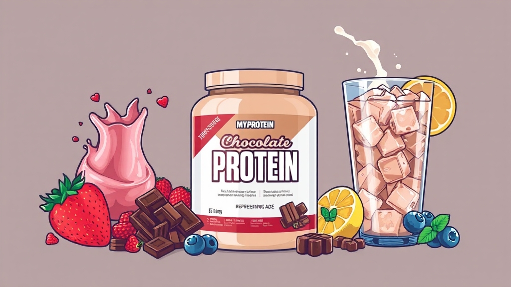 마이프로틴 맛 추천 & 솔직 후기 (illustration 스타일)