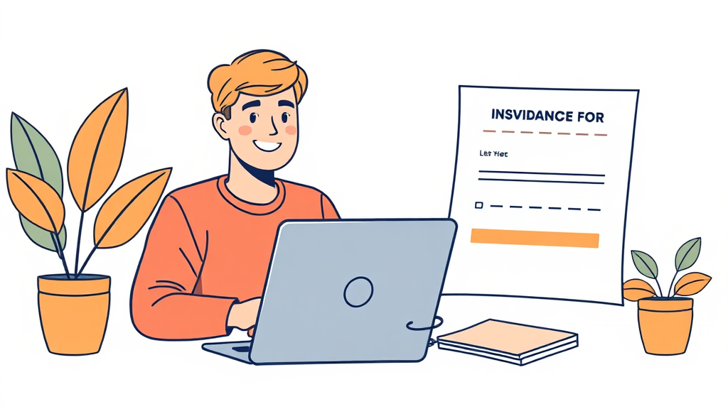 실손보험, 온라인으로 간편하게 가입하기 (illustration 스타일)