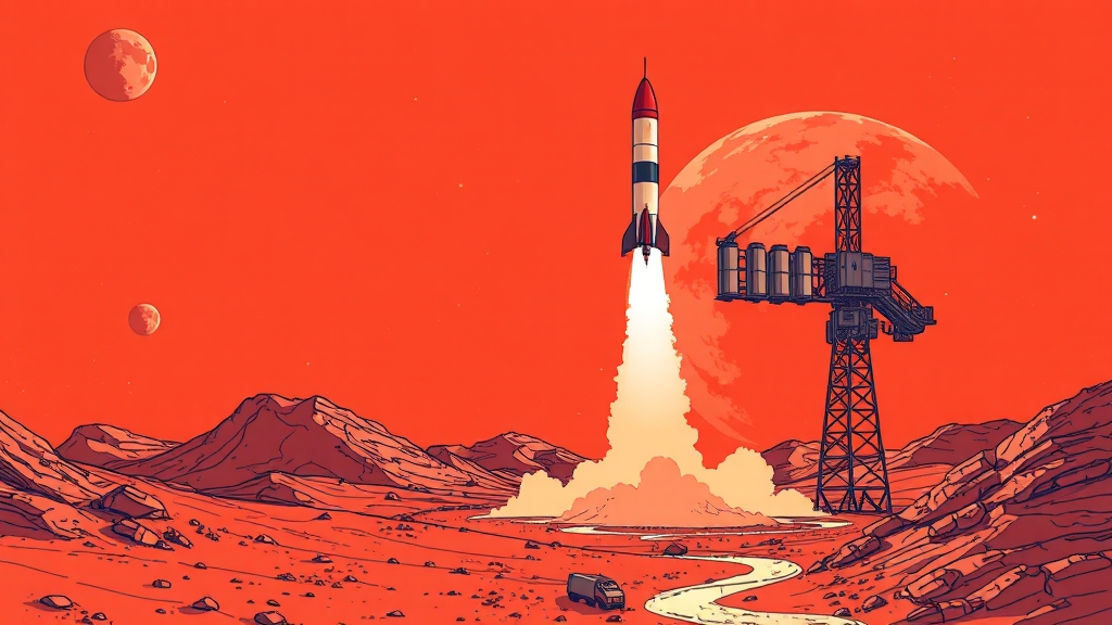 로켓 연료와 우주 탐사 미래 (illustration 스타일)