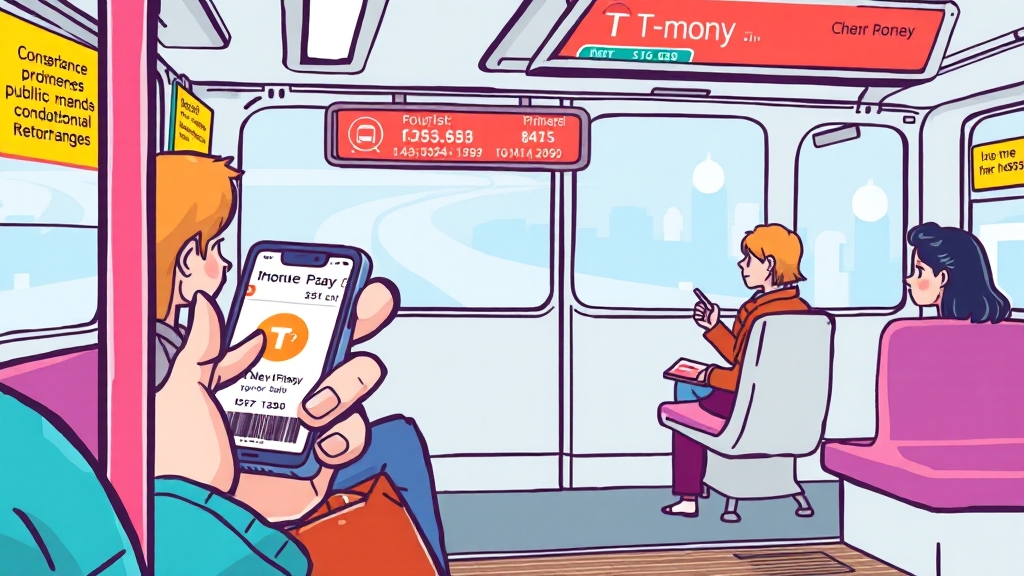 애플페이 티머니 K패스 꿀팁 (cartoon 스타일)