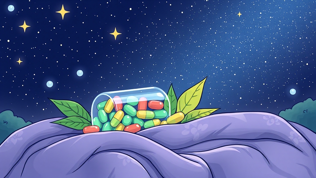 멜라토닌, 합성 vs 식물성 비교 (cartoon 스타일)