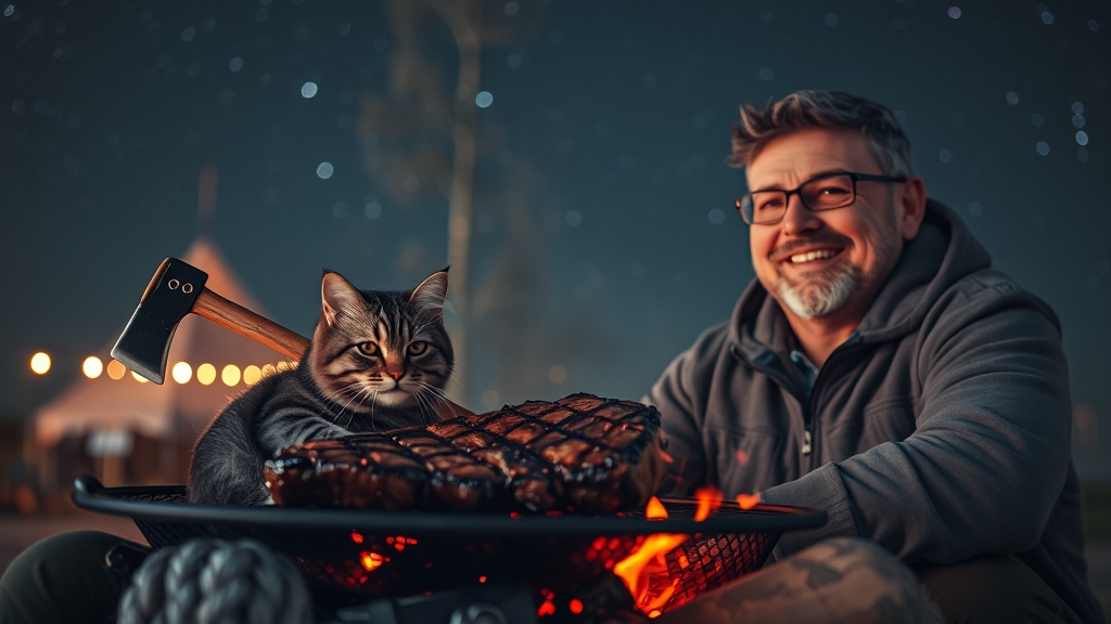 바베큐 시설 및 식사 옵션 (realistic 스타일)