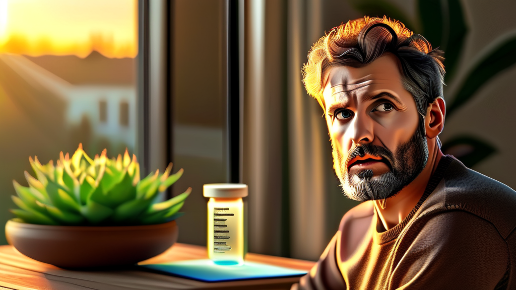 남성 갱년기, 원인과 진단 방법 알아보기 (realistic 스타일)