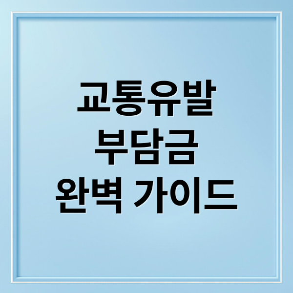 교통유발
부담금
완벽 가이드 (교통유발 부담금)