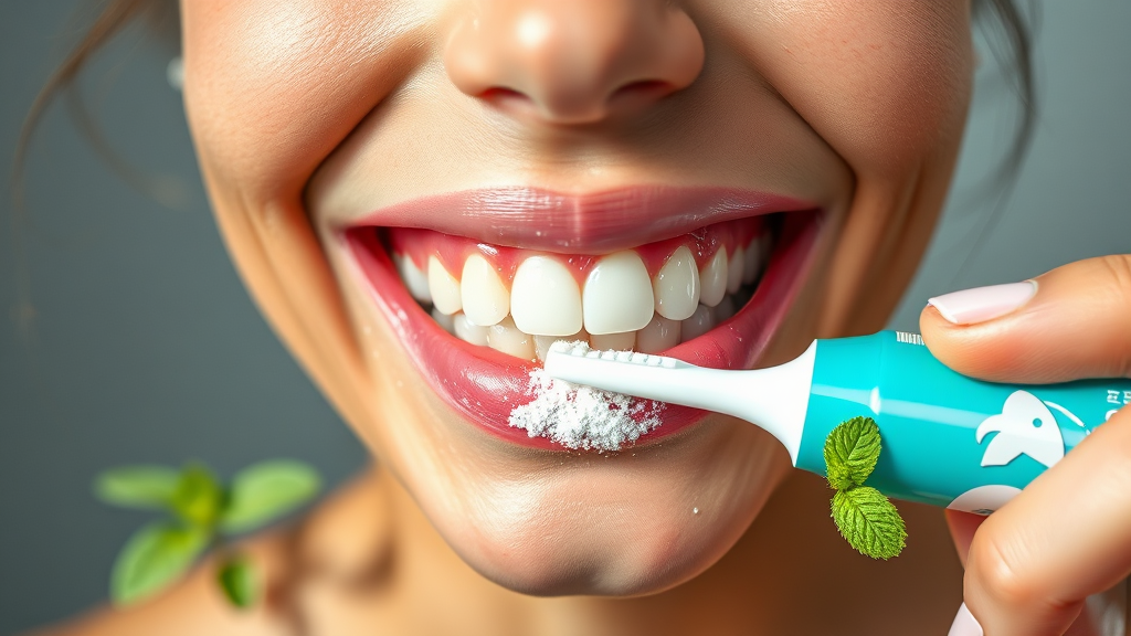 퓨리븐 가루치약 사용자 후기 (realistic 스타일)