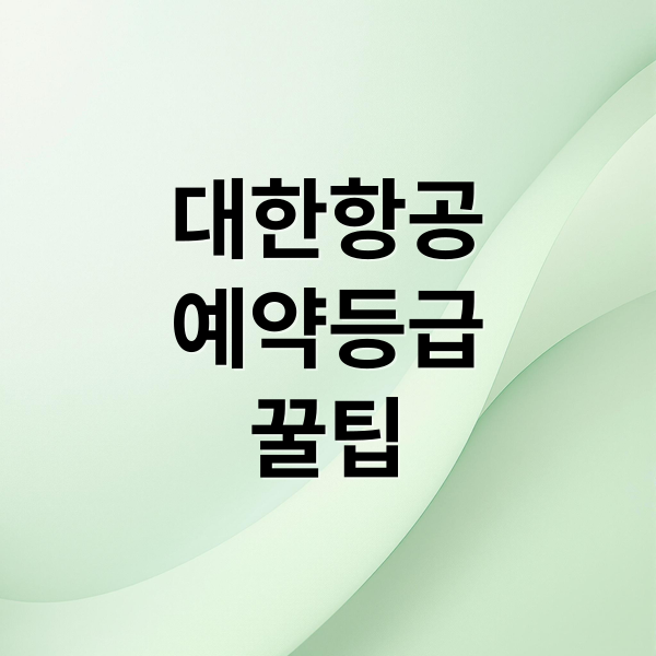 대한항공
예약등급
꿀팁 (대한항공 예약 등급)