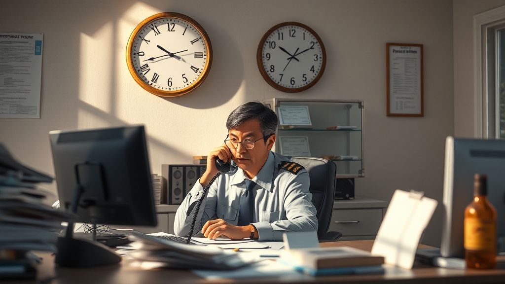 민원실 정보: 전화 & 시간 (realistic 스타일)