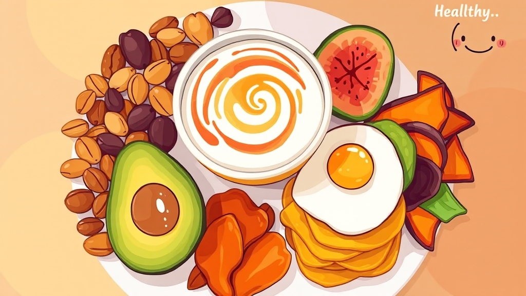 당뇨 환자를 위한 추천 간식 TOP 5 (cartoon 스타일)