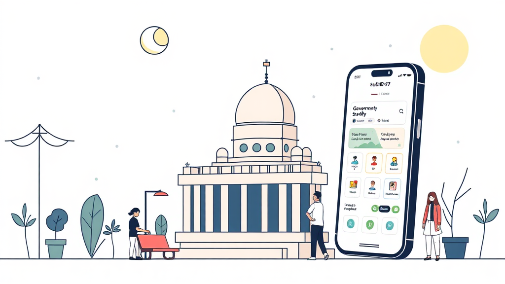 정부 지원금, 보조금24로 쉽고 빠르게 신청하세요 (illustration 스타일)