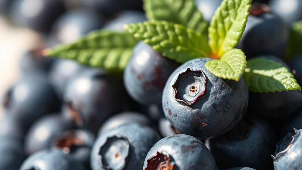 블루베리의 항산화 작용 (realistic 스타일)