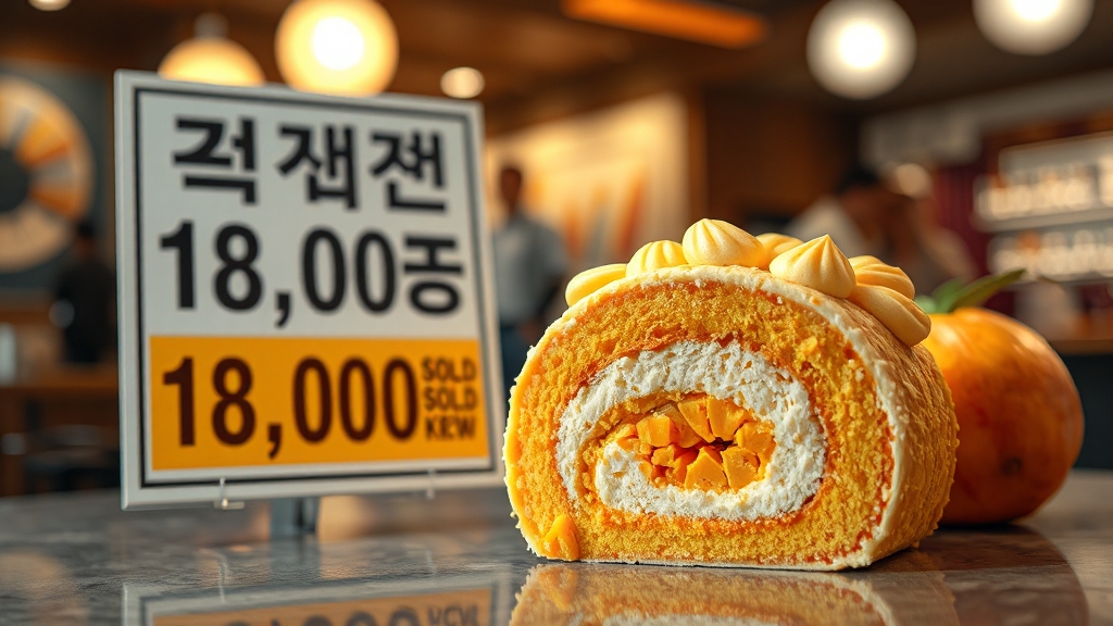 망고 케이크 vs 망고롤 비교 (realistic 스타일)