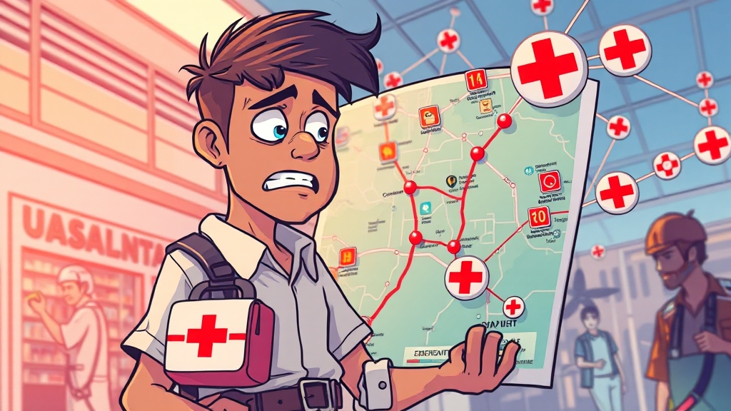 응급 상황 발생 시 대처 요령 (cartoon 스타일)