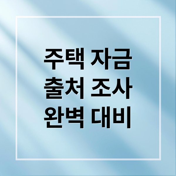 주택 자금
출처 조사
완벽 대비 (주택 취득자금 출처 조사)