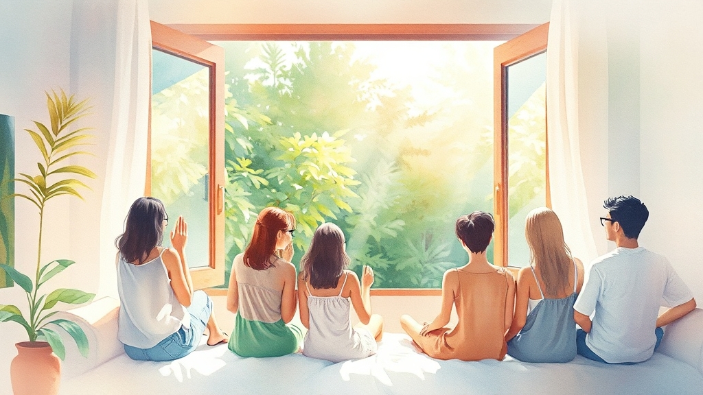 냉방병 예방 및 쾌적한 실내 환경 조성 (watercolor 스타일)
