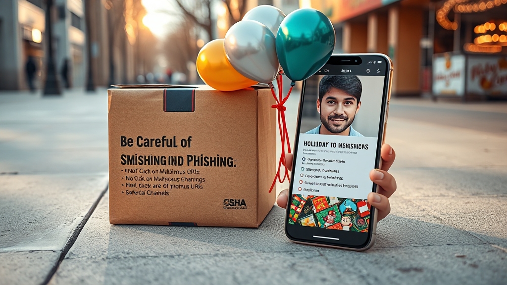 스미싱 & 피싱 예방 필수 (realistic 스타일)