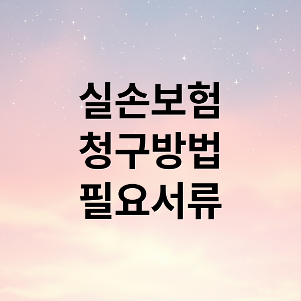 실손보험
청구방법
필요서류 (실손보험 청구)